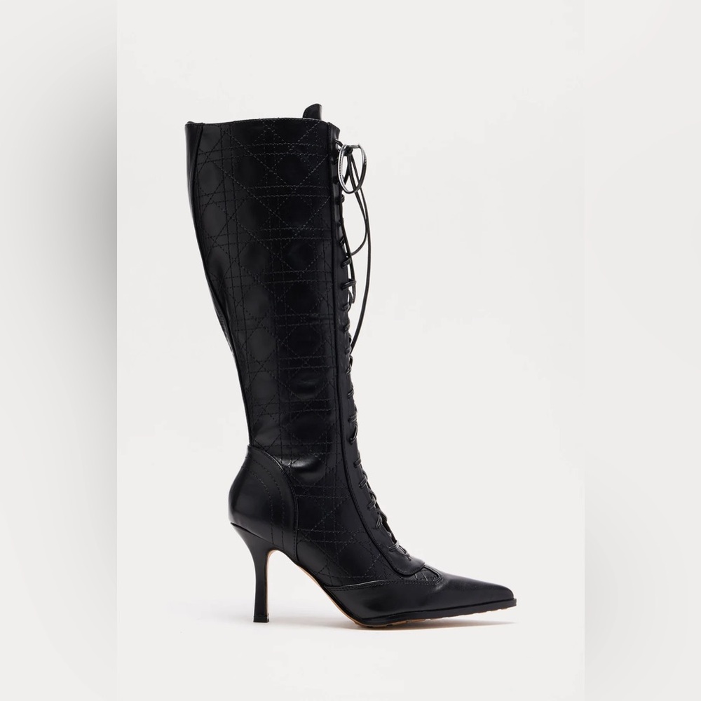 Fashion Nova Lace up heel boots